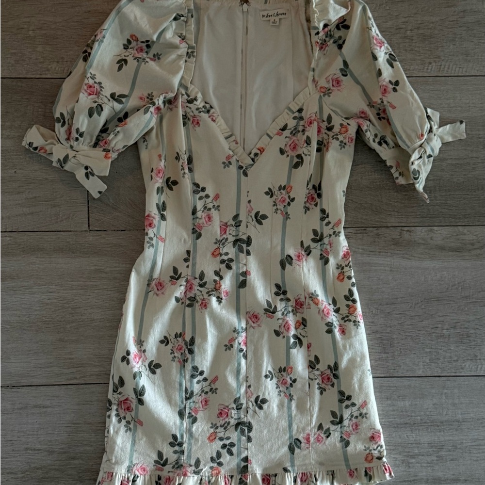 For Love & Lemons Rose Stripe Mini Dress